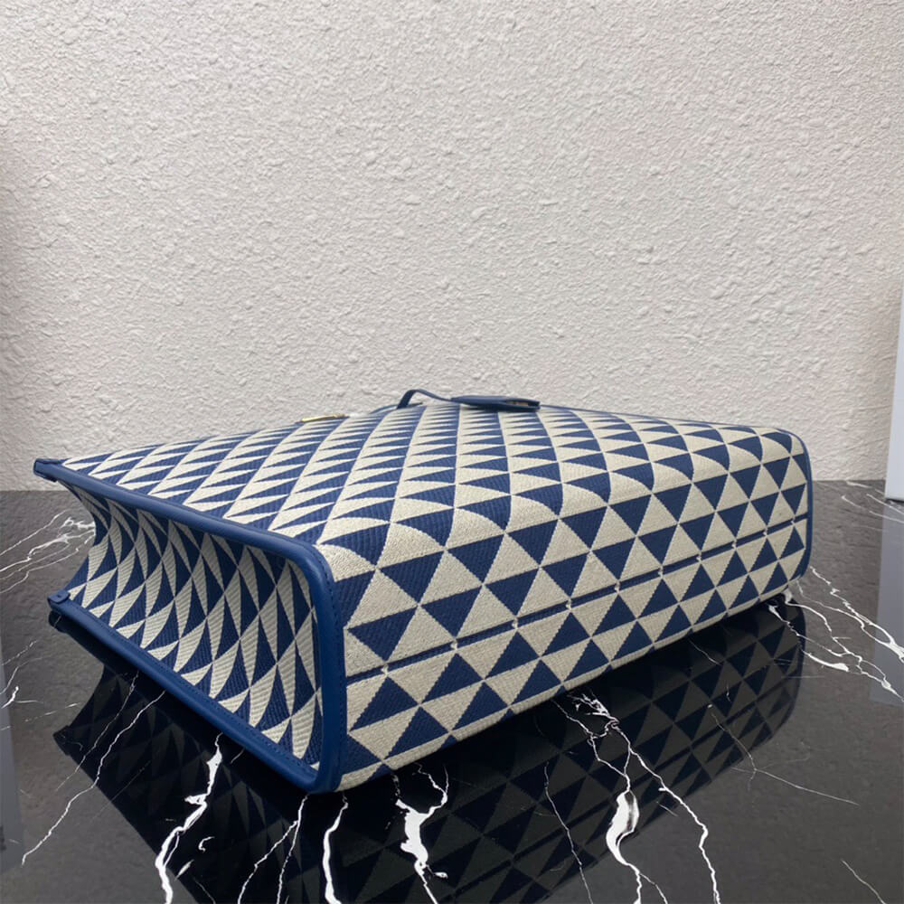 large Pra*a symbole jacquard fabric handbag