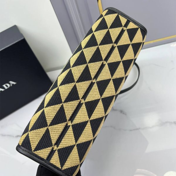 small Pra*a symbole jacquard fabric handbag