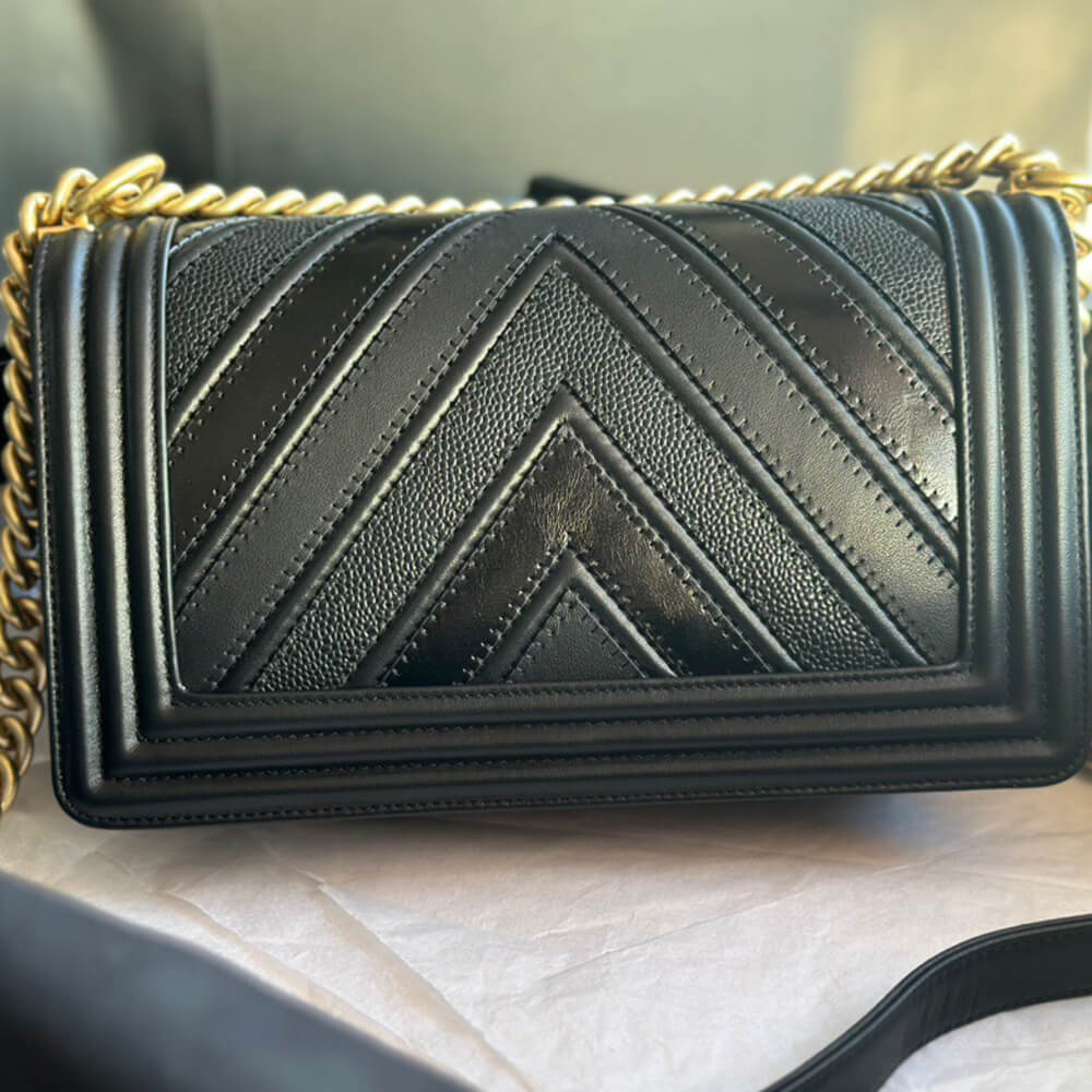 chevron boy Ch*el handbag