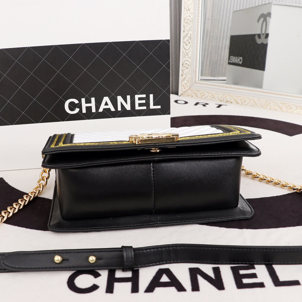 chevron boy Ch*el handbag