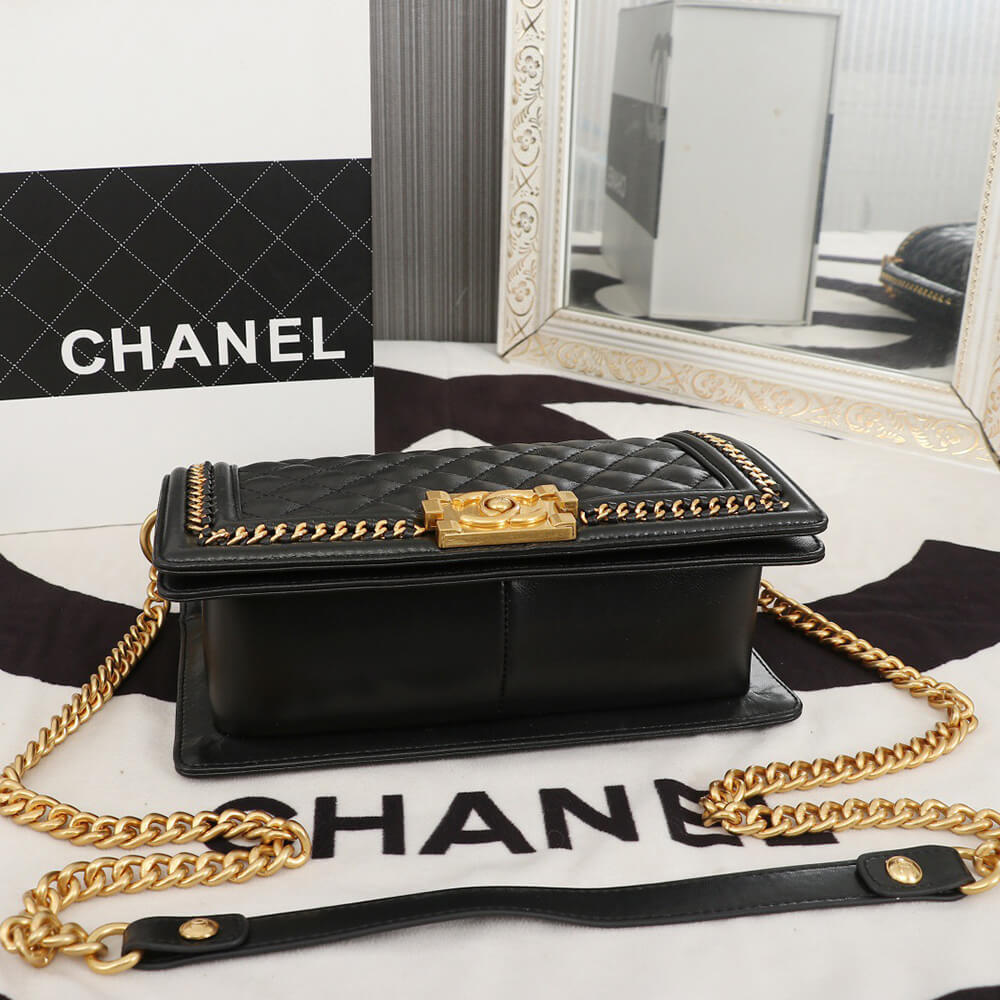 Ch*el top handle boy handbag