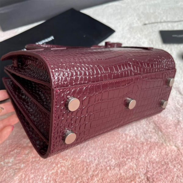 YSL SAC DE JOUR NANO IN EMBOSSED CROCODILE SHINY LEATHER