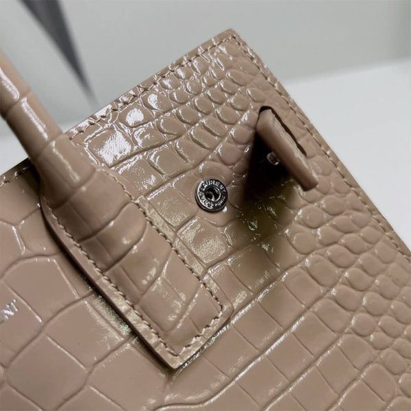 YSL SAC DE JOUR NANO IN EMBOSSED CROCODILE SHINY LEATHER
