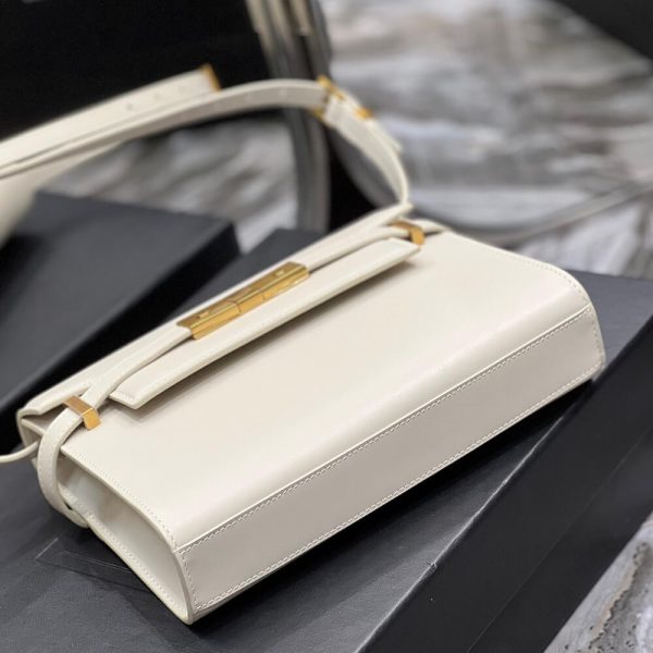 MANHATTAN SMALL SHOULDER BAG IN BOX SAINT LAURENT LEATHER