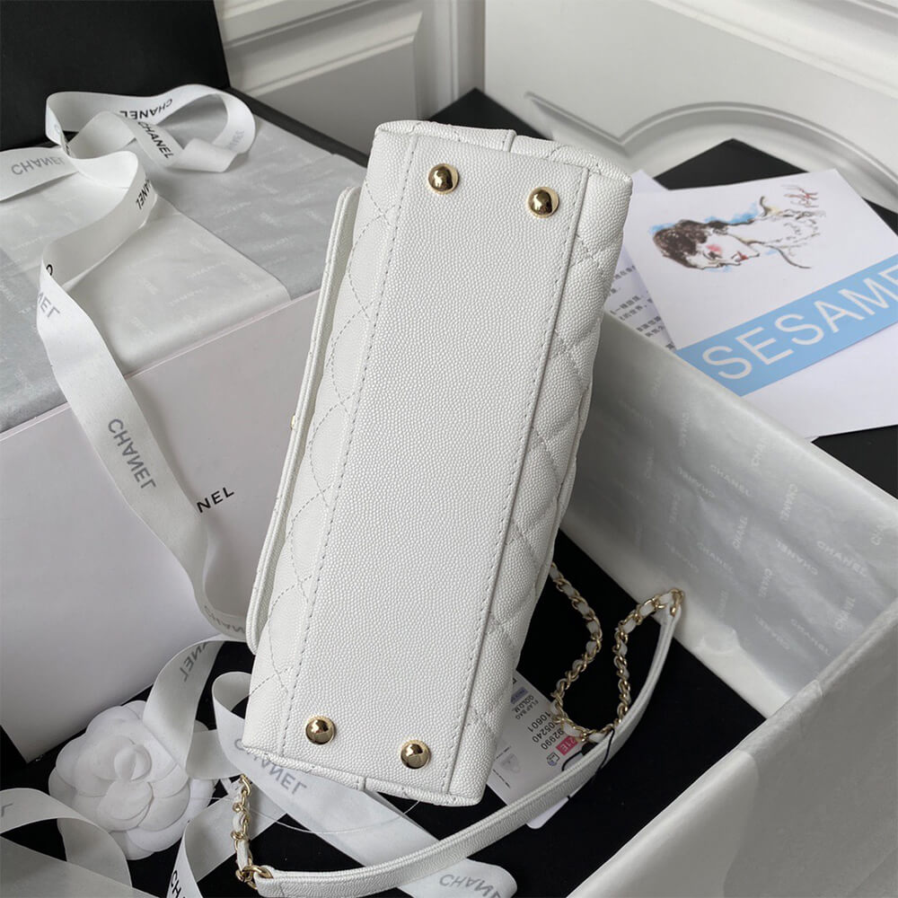 Ch*el coco handle bag small