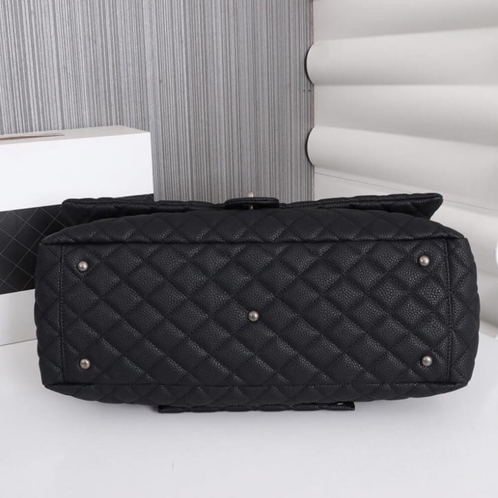 Ch*el travel flap bag black