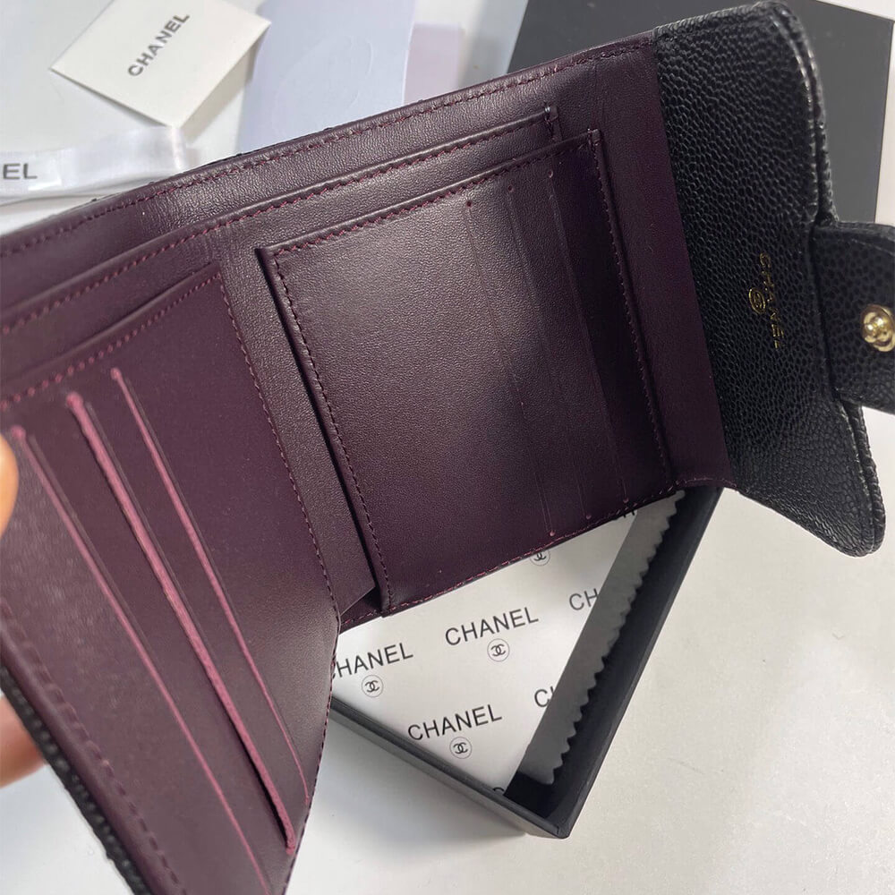 Ch*el flap compact wallet