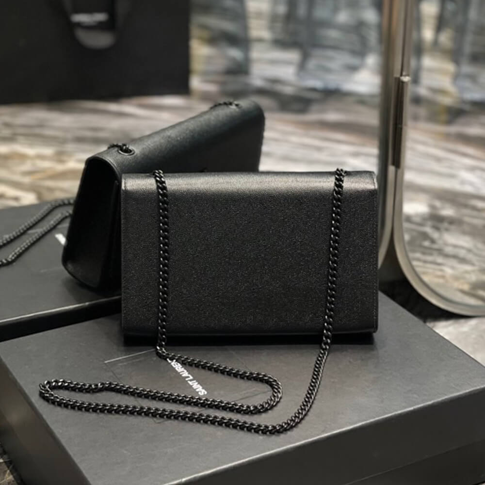 KATE MEDIUM CHAIN BAG IN GRAIN DE POUDRE EMBOSSED LEATHER