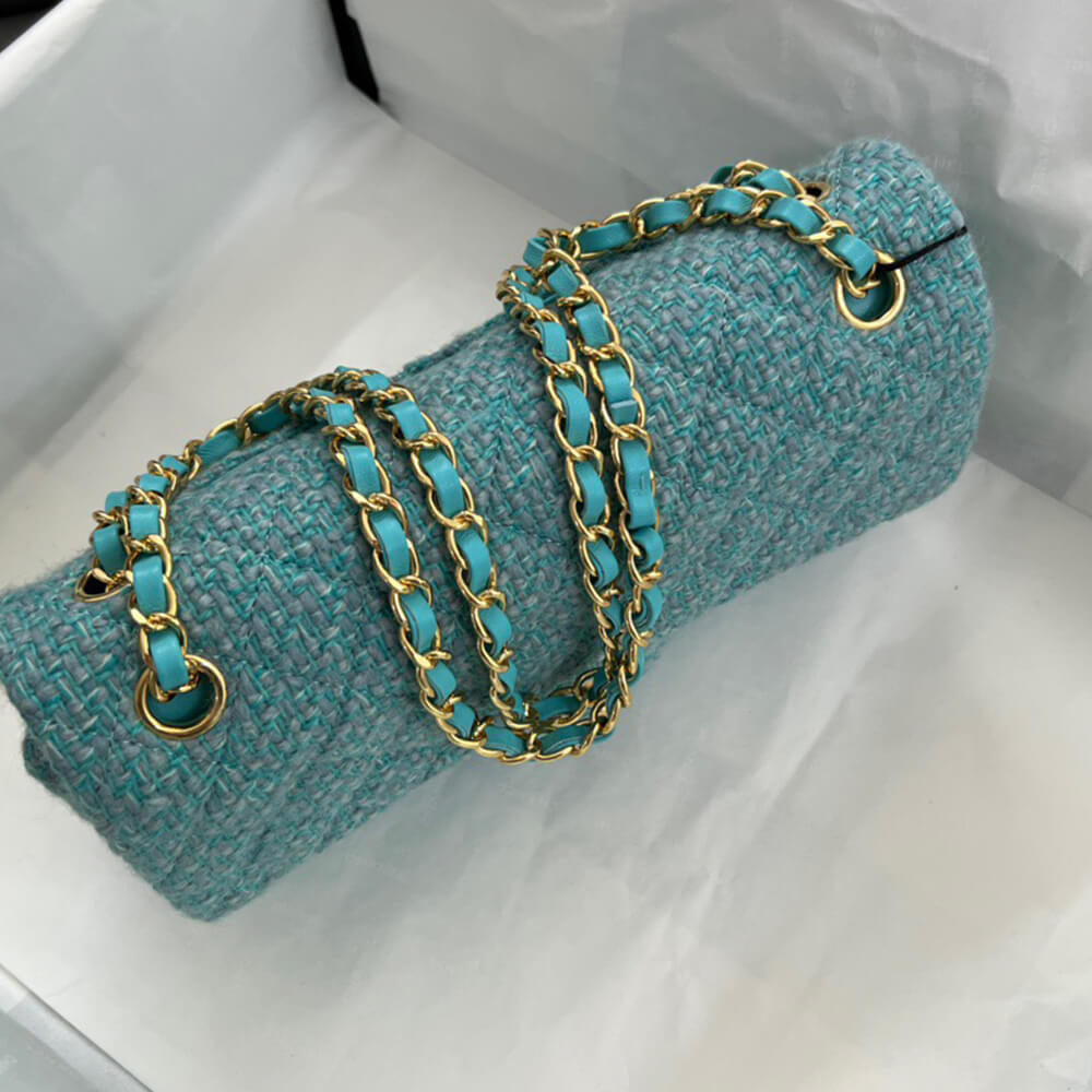 Ch*el tweed medium classic flap bag