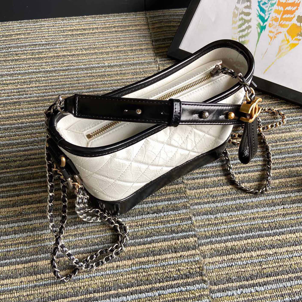 Ch*el calfskin quilted small gabrielle hobo