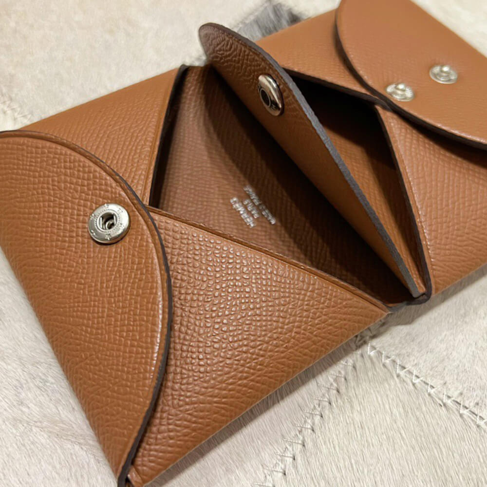 H**mes calvi duo compact card holder