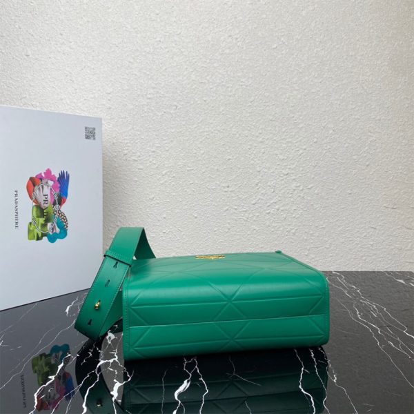 small leather Pra*a symbole bag with topstitching