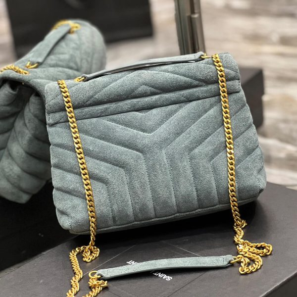 LOULOU SMALL CHAIN BAG IN ??Y?? QUILTED SUEDE