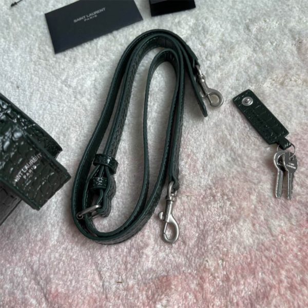 YSL SAC DE JOUR NANO IN EMBOSSED CROCODILE SHINY LEATHER