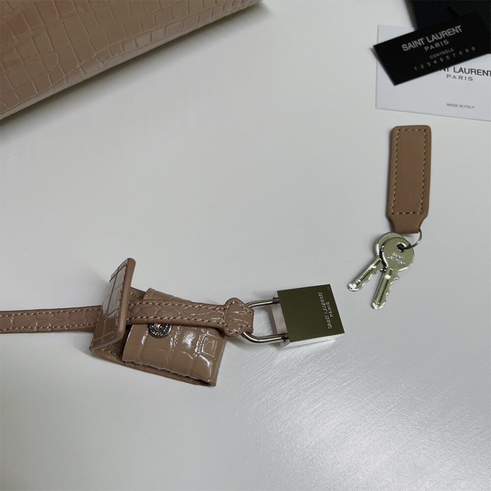 YSL SAC DE JOUR NANO IN EMBOSSED CROCODILE SHINY LEATHER