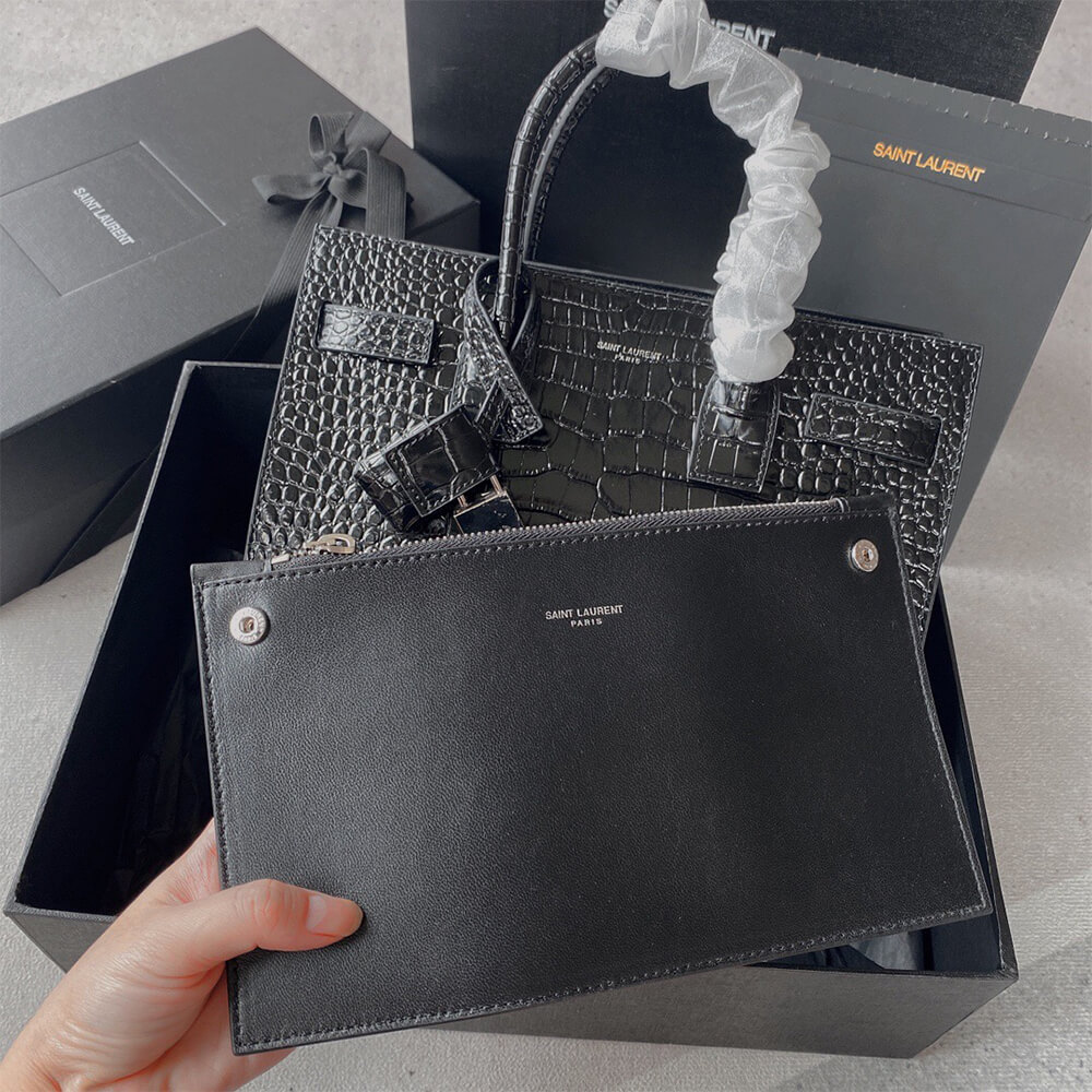 YSL SAC DE JOUR BABY IN CROCODILE-EMBOSSED