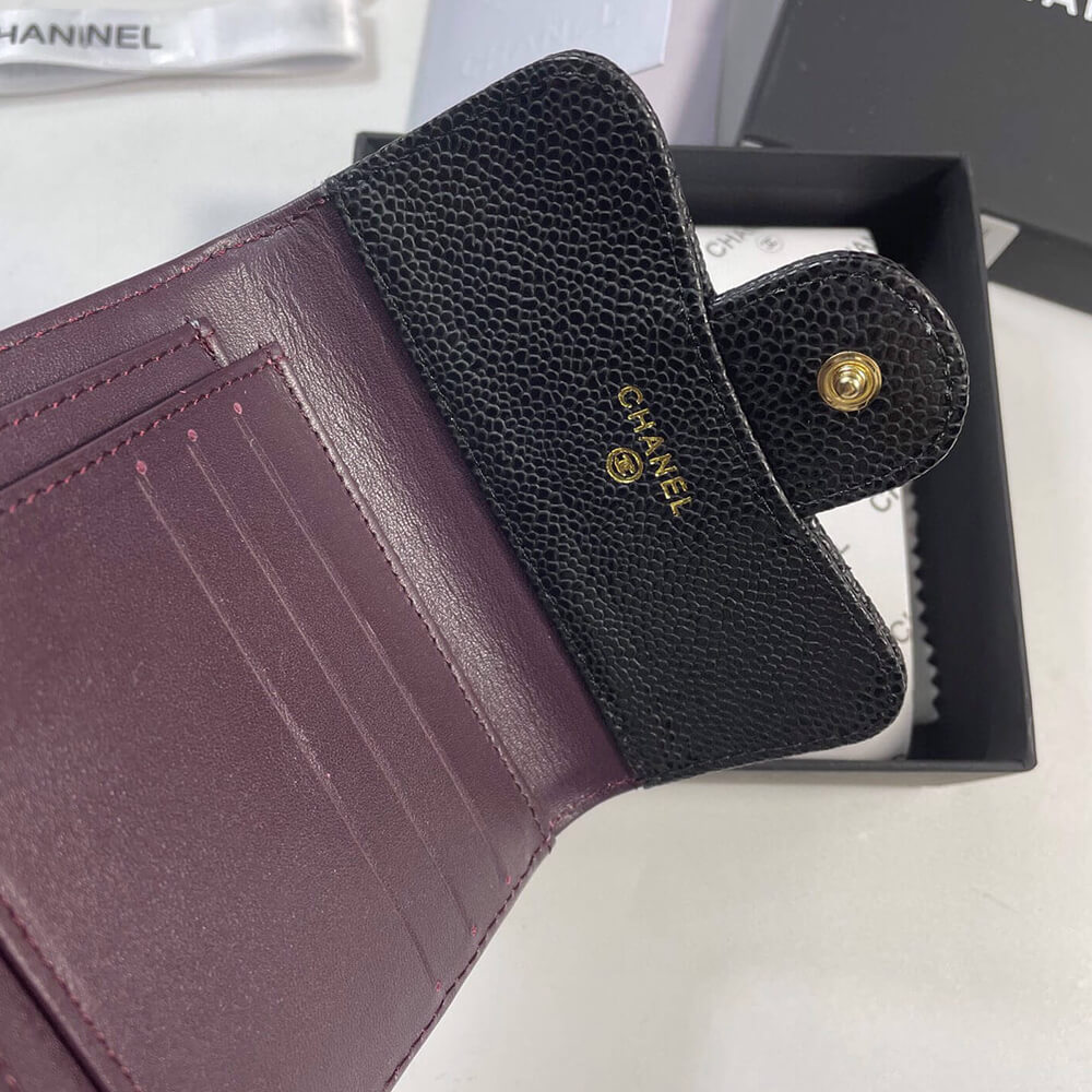 Ch*el flap compact wallet