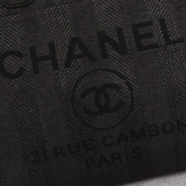 Ch*el woven straw raffia striped medium deauville tote