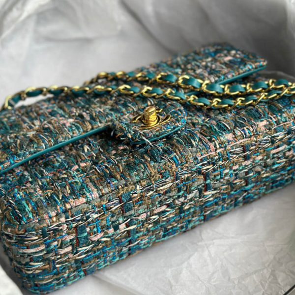 Ch*el tweed medium classic flap bag