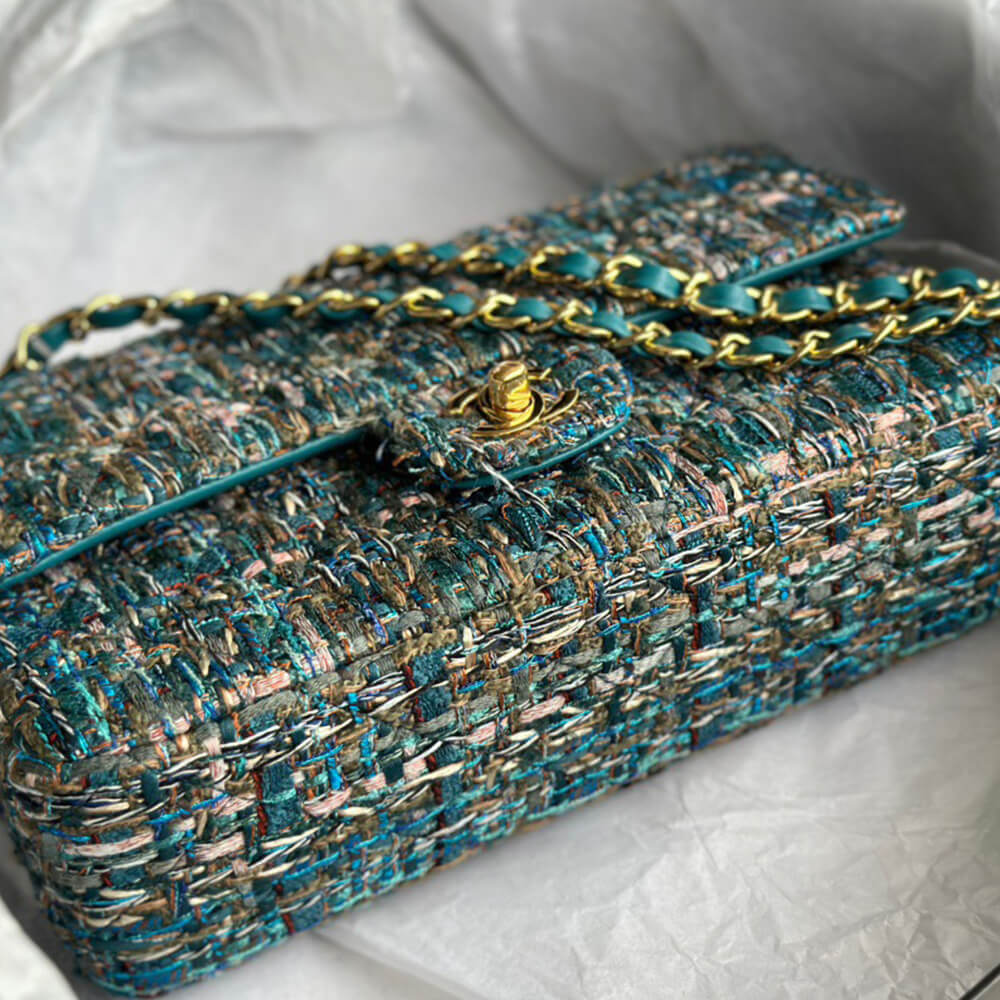 Ch*el tweed medium classic flap bag