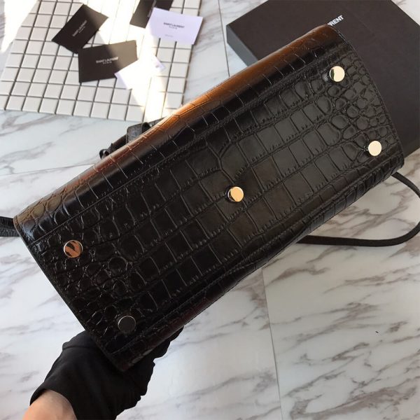 SMALL SAC DE JOUR IN MATTE EMBOSSED CROCODILE LEATHER