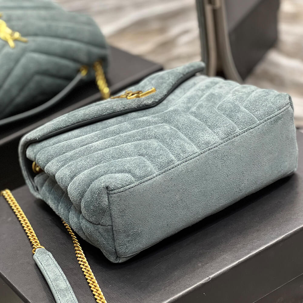 LOULOU SMALL CHAIN BAG IN ??Y?? QUILTED SUEDE