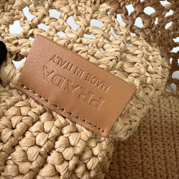 Pra*a raffia mini tote bag