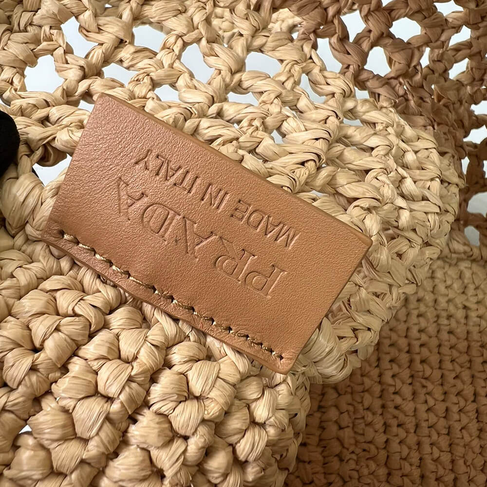 Pra*a raffia mini tote bag