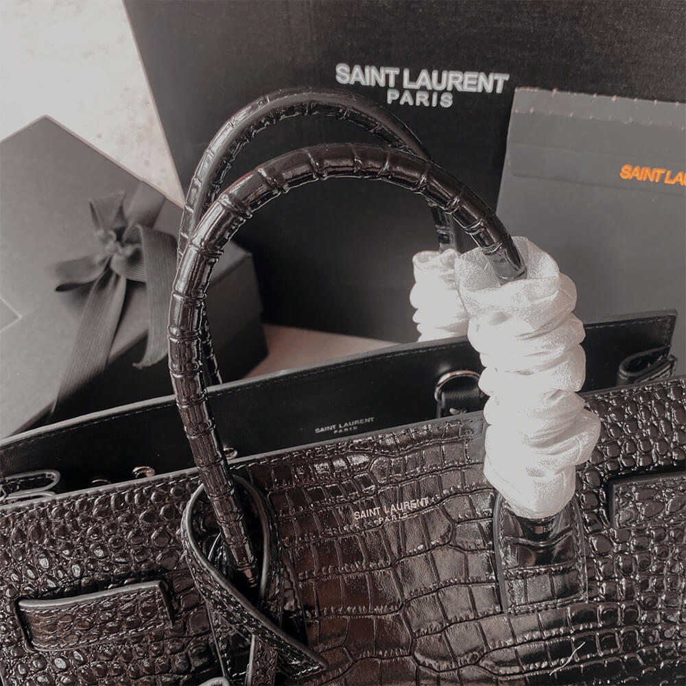 YSL SAC DE JOUR BABY IN CROCODILE-EMBOSSED