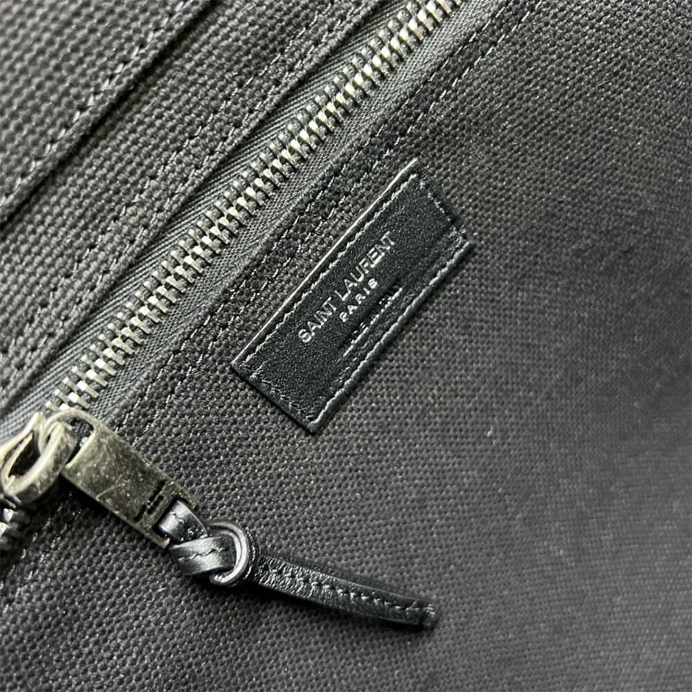 RIVE GAUCHE TOTE BAG IN LINEN AND LEATHER