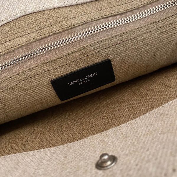 RIVE GAUCHE N/S SHOPPING BAG IN LINEN AND COTTON