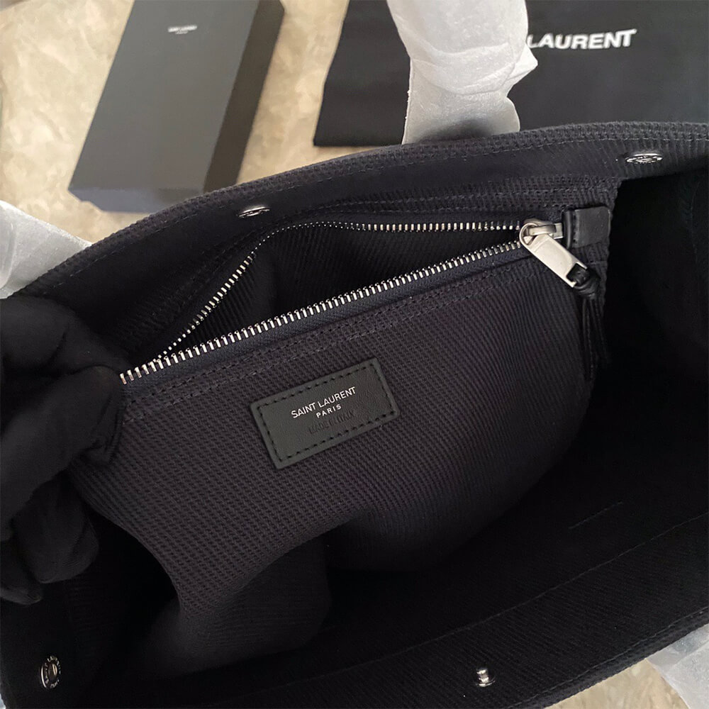 rive gauche N0*H/south tote bag in printed canvas and leather