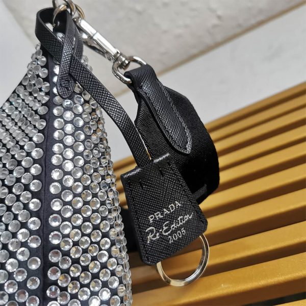 Pra*a re-edition 2005 satin bag with crystals