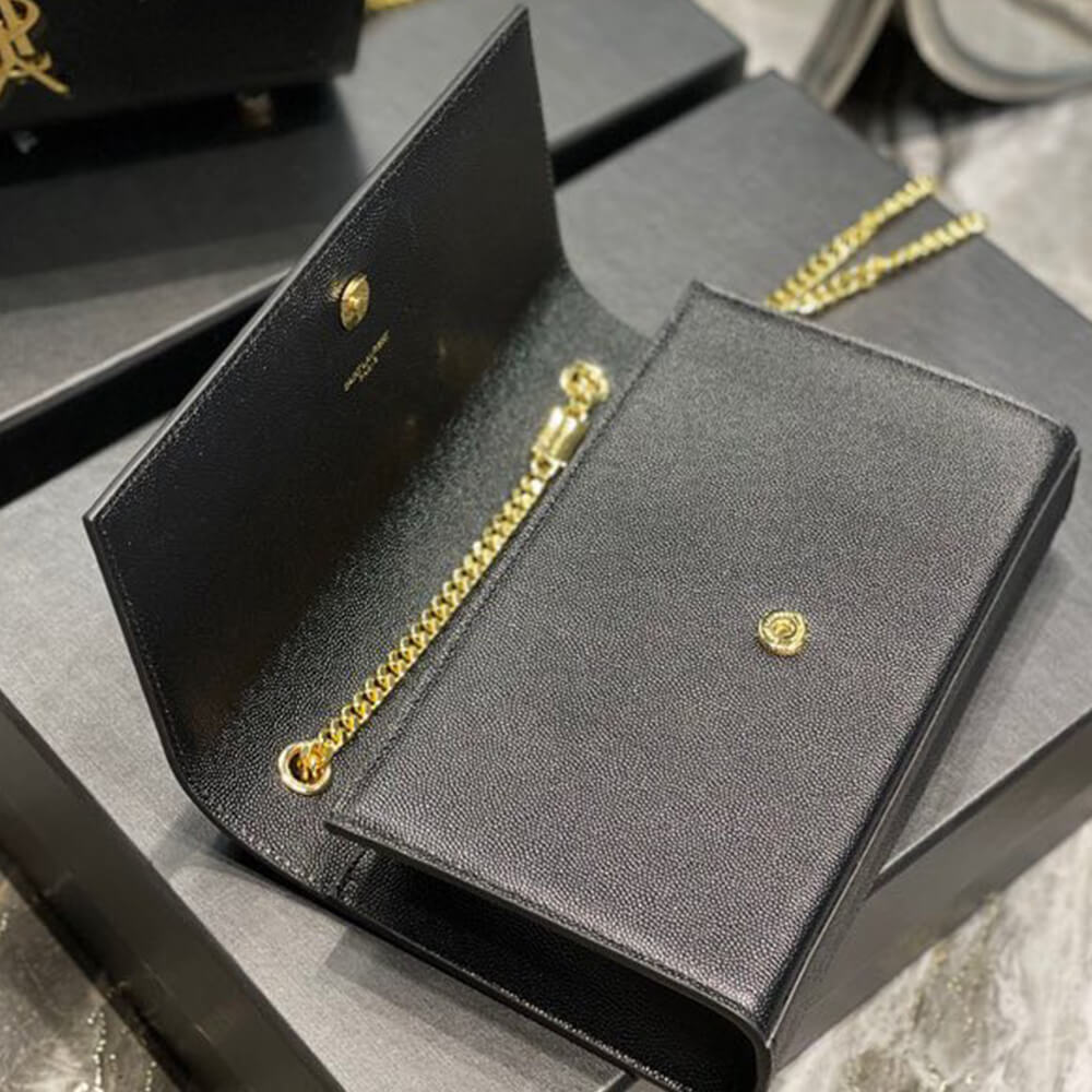 KATE MEDIUM CHAIN BAG IN GRAIN DE POUDRE EMBOSSED LEATHER