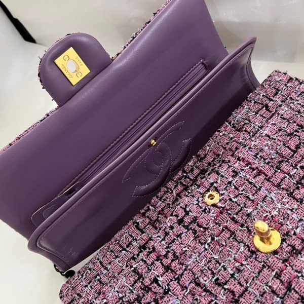 Ch*el tweed medium classic flap bag