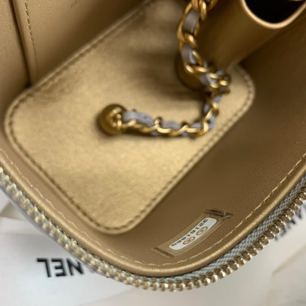 Ch*el quilted pearl crush mini vanity case