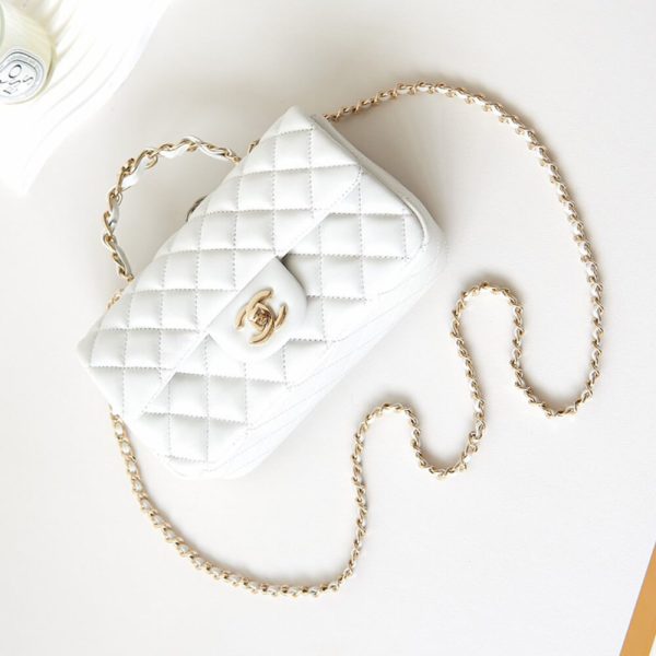 Ch*el mini flap with top handle