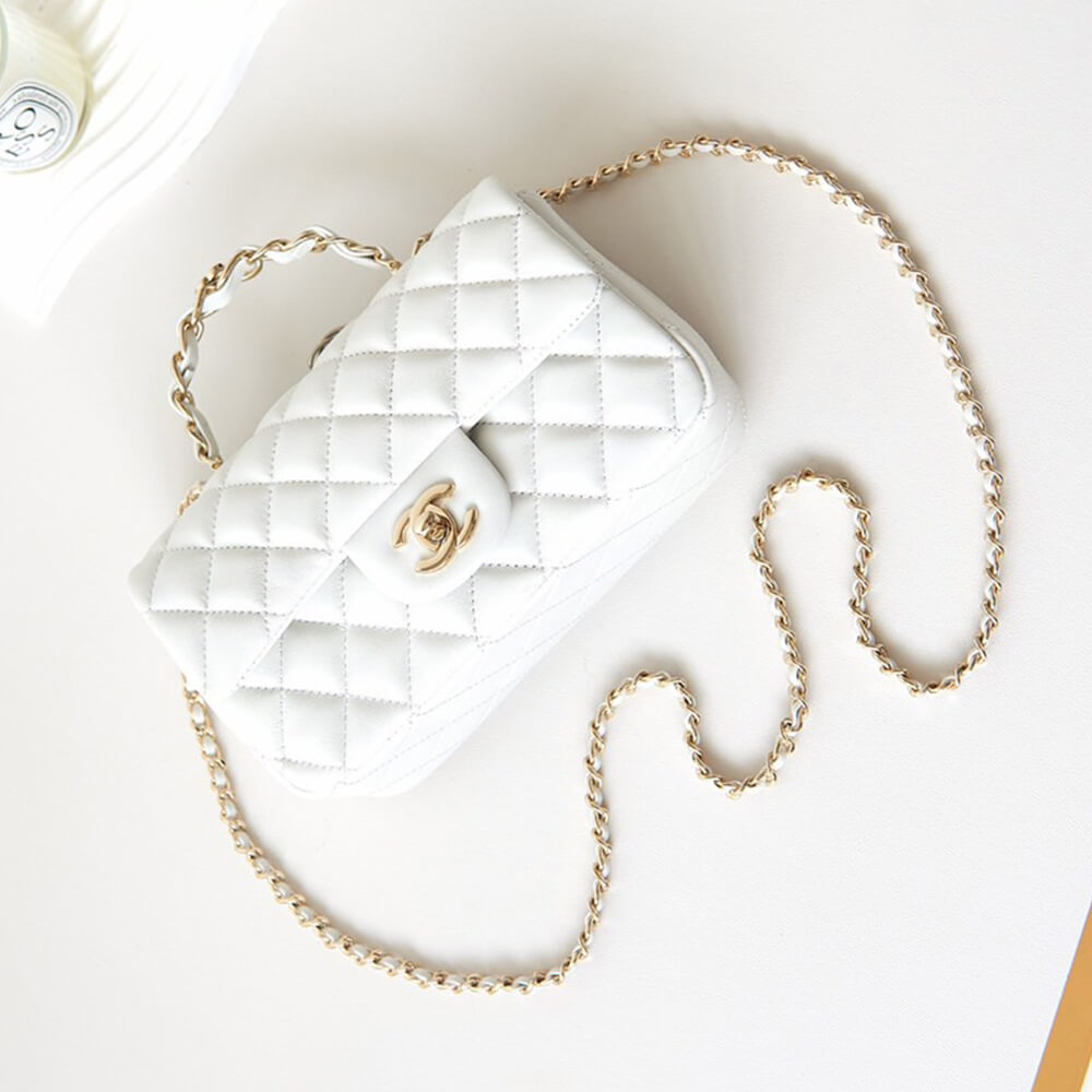 Ch*el mini flap with top handle