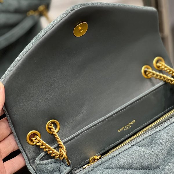 LOULOU SMALL CHAIN BAG IN ??Y?? QUILTED SUEDE