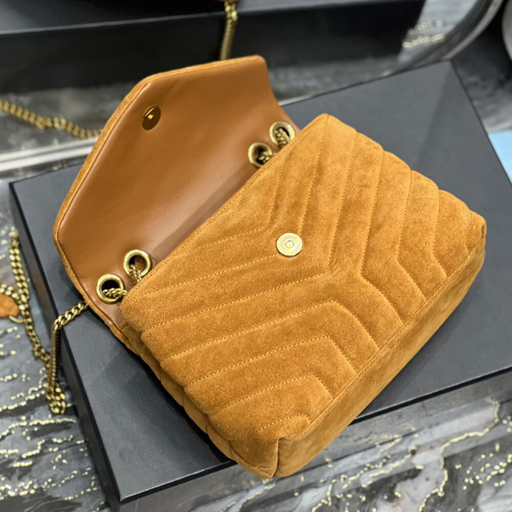 LOULOU SMALL CHAIN BAG IN ??Y?? QUILTED SUEDE