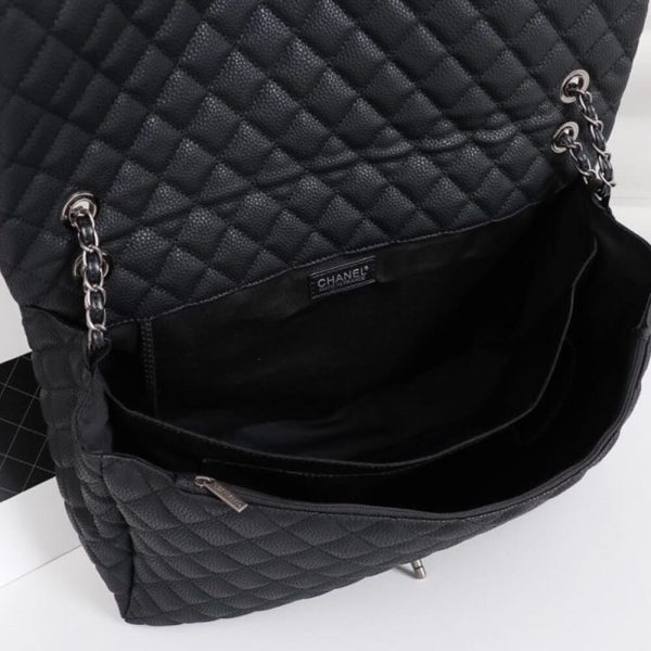 Ch*el travel flap bag black
