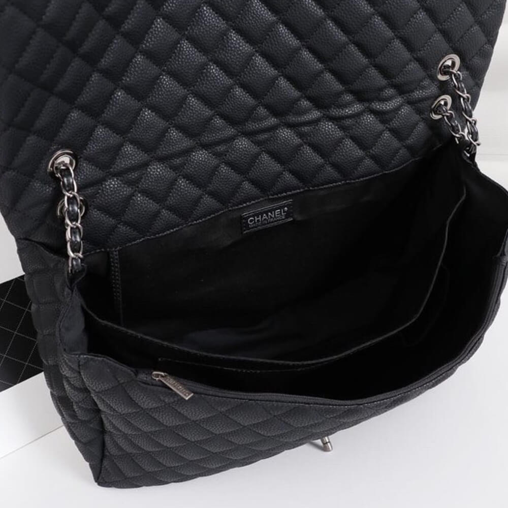 Ch*el travel flap bag black