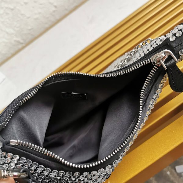Pra*a re-edition 2005 satin bag with crystals