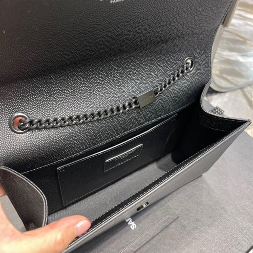 KATE MEDIUM CHAIN BAG IN GRAIN DE POUDRE EMBOSSED LEATHER