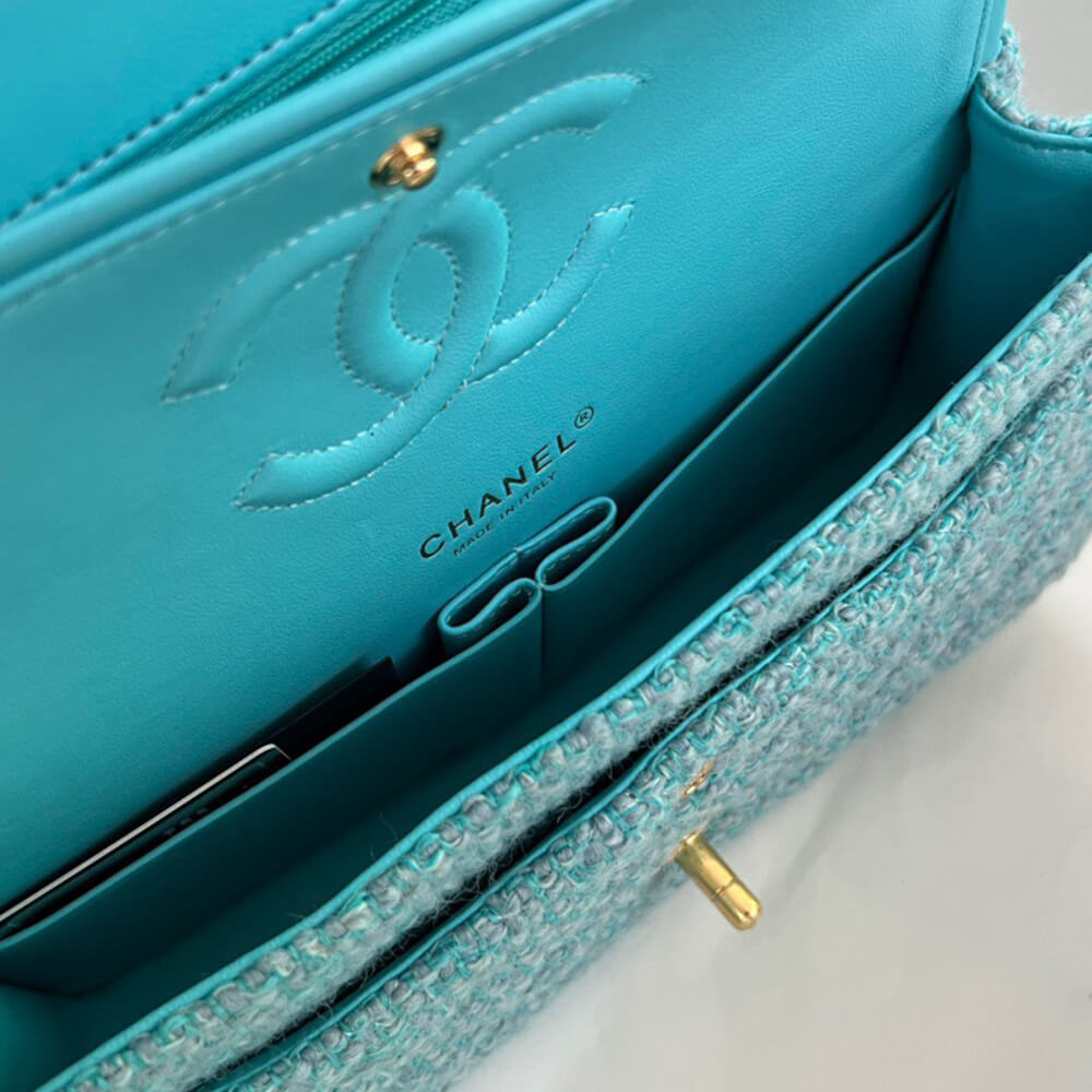 Ch*el tweed medium classic flap bag