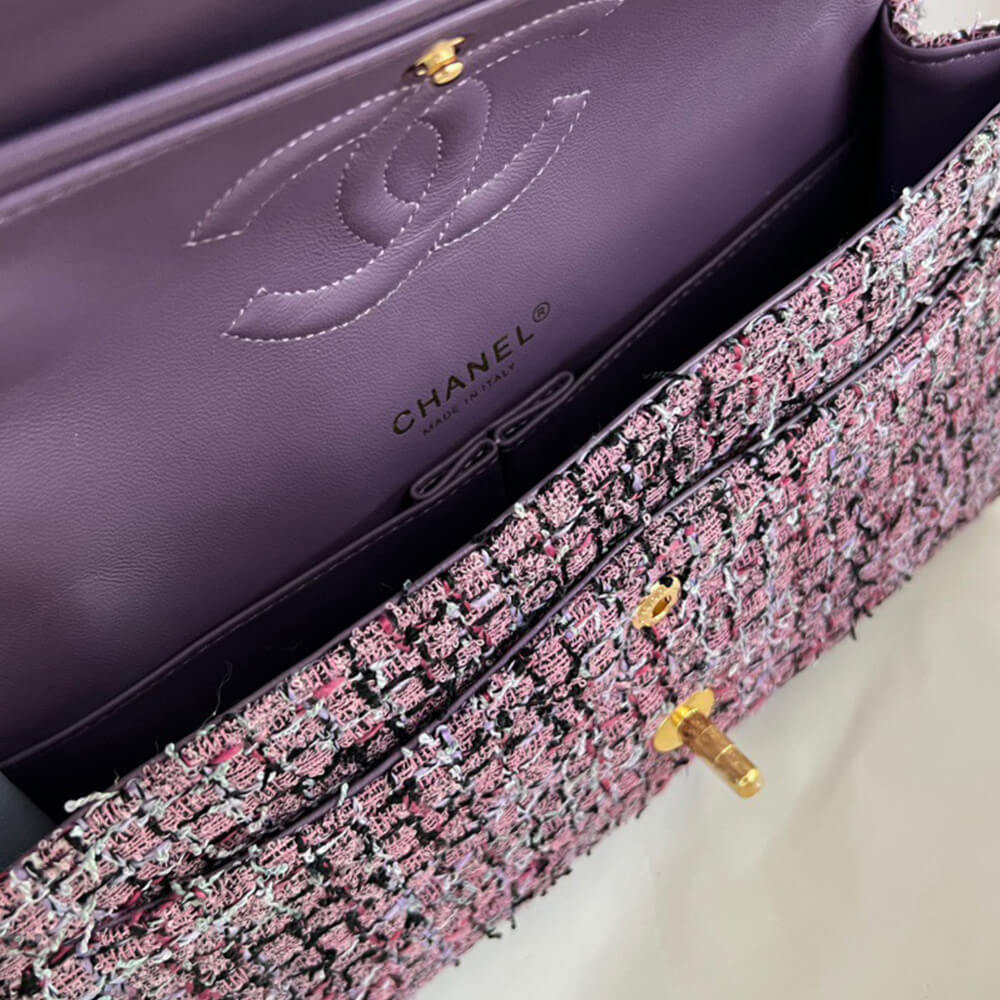 Ch*el tweed medium classic flap bag