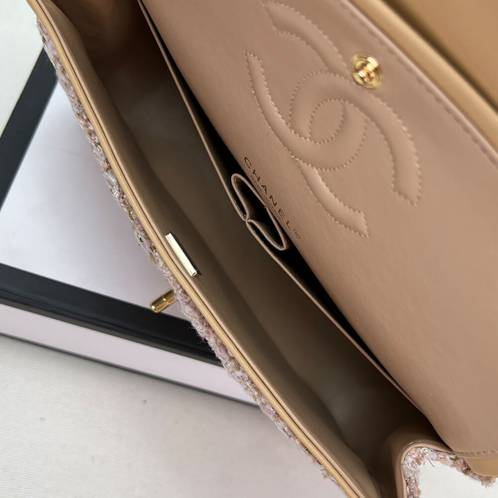 Ch*el tweed medium classic flap bag