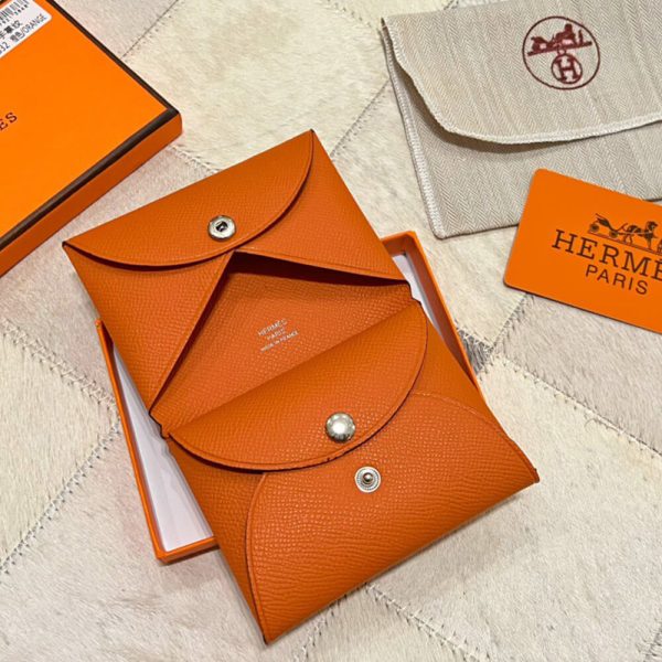 H**mes calvi duo compact card holder