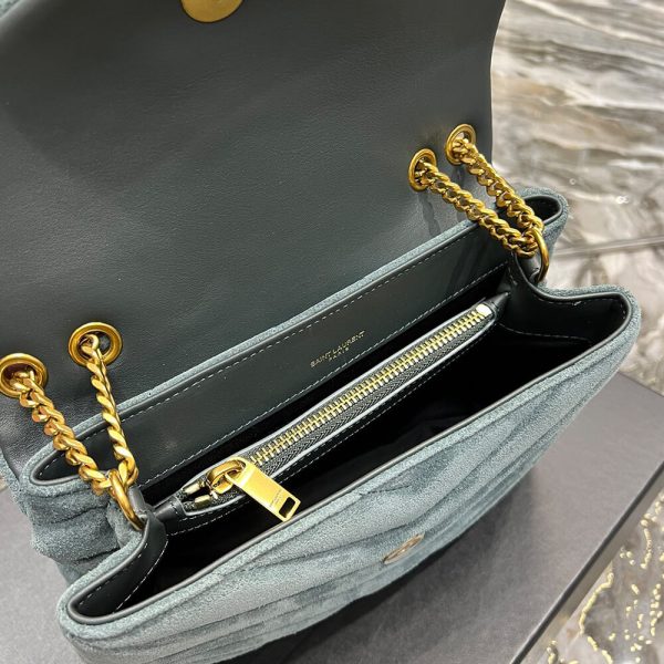 LOULOU SMALL CHAIN BAG IN ??Y?? QUILTED SUEDE