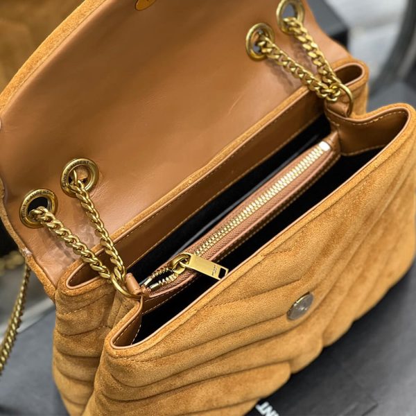 LOULOU SMALL CHAIN BAG IN ??Y?? QUILTED SUEDE